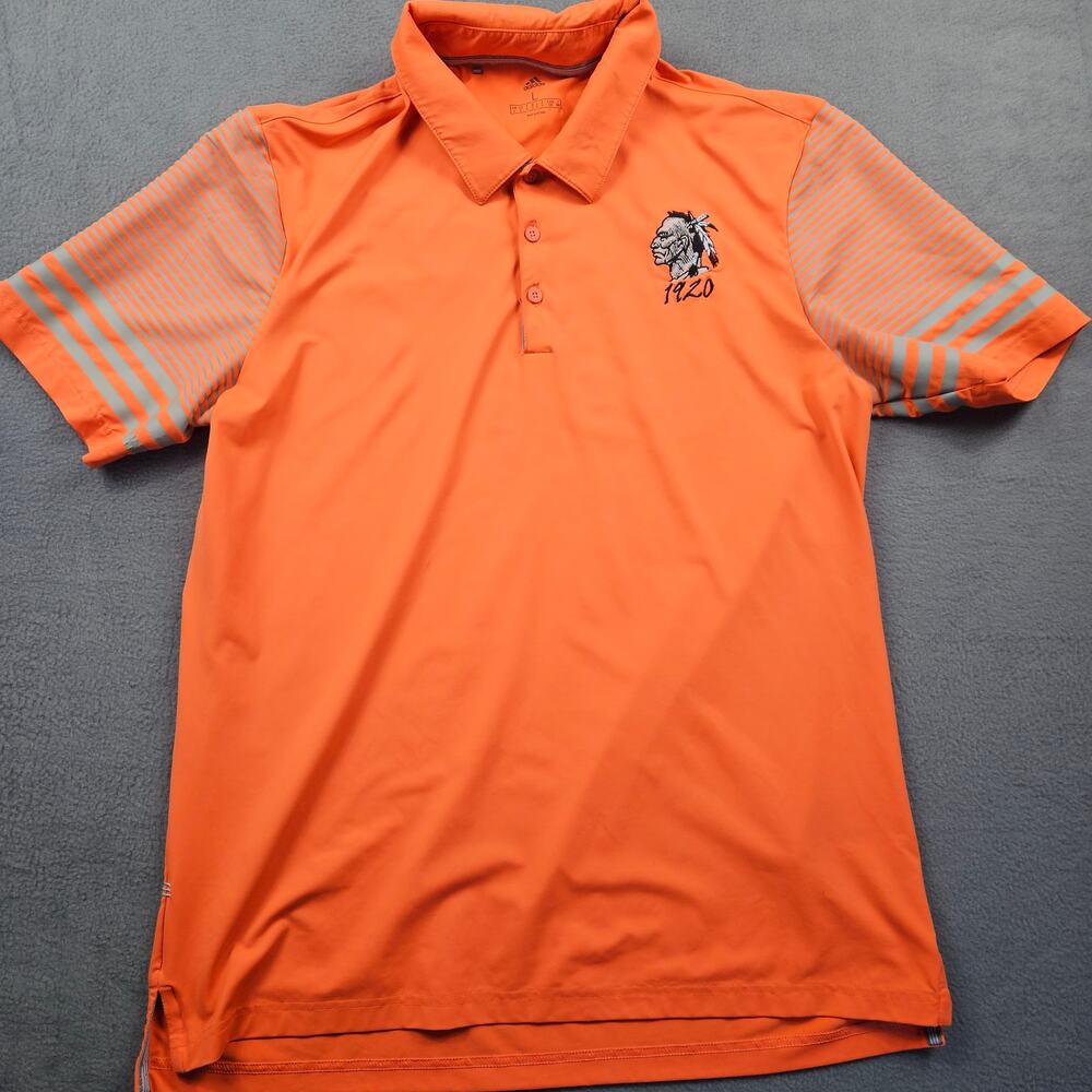 Adidas Polo Shirt Gradient Sleeve L Orange Performance Tennis Golf Indian 1920